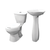 El Lagar: Ferreteria y materiales para construccion: Pisos, baños y cocinas: Inodoro Andino y Lavatorio Oceano con Pedestal Blanco